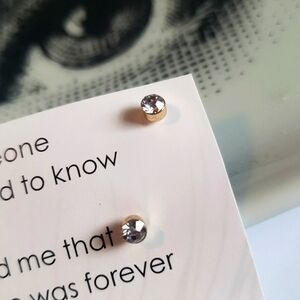 NWT men's studs earrings MICRO SWAROWSKY  Gold Plated 1 PAIR